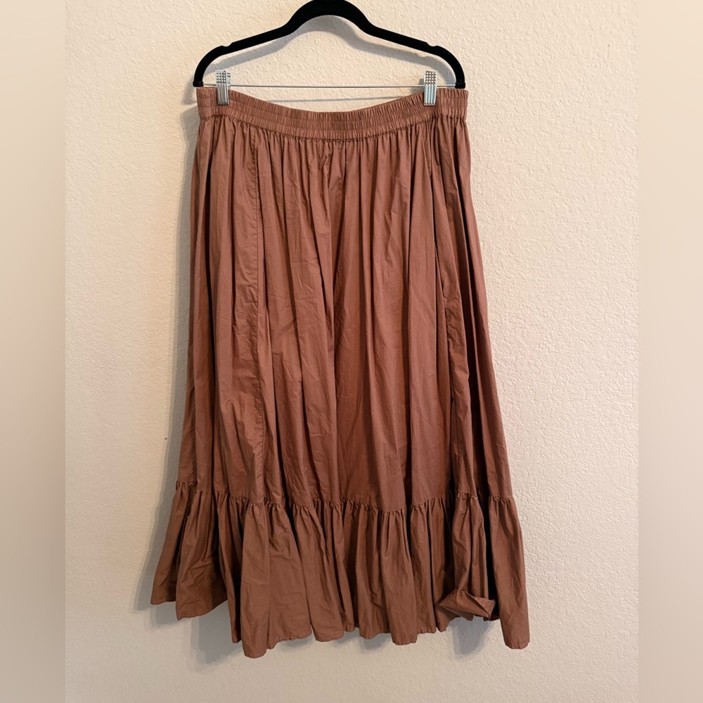 American Eagle Tiered Midi Skirt – Brown – Size XL